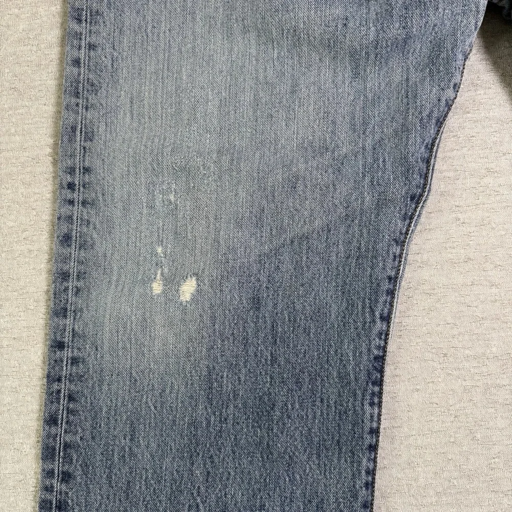 Levi's 501 Original Fit Men Jeans 44x32 Button Fly Straight Leg Light Wash Denim